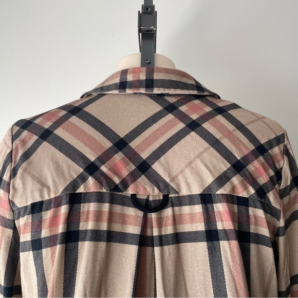 Michael Tyler Check Button Down Drapey Top Shirt Womens Size Small - Picture 3 of 12